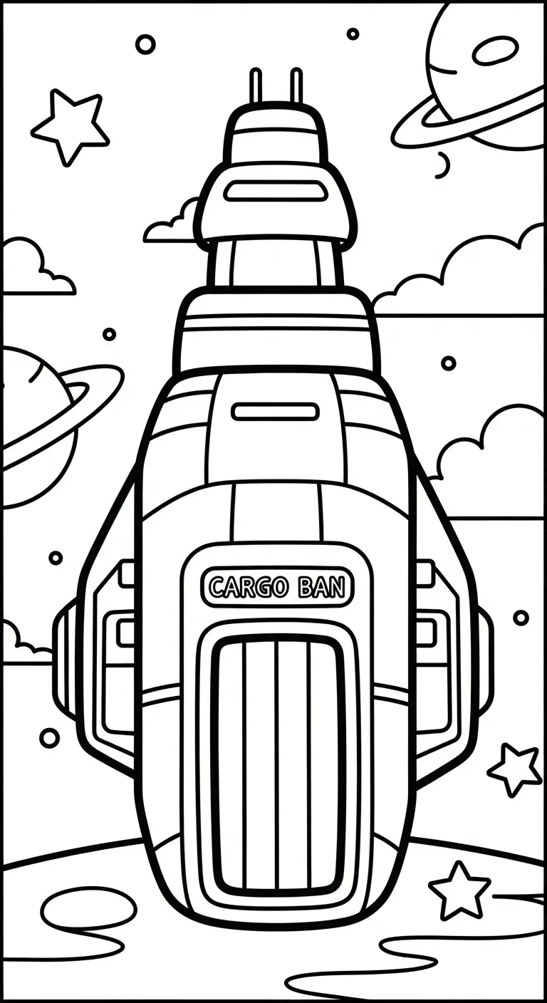 in tranh tô màu Tranh Tô Màu Tàu Vũ Trụ miễn phí