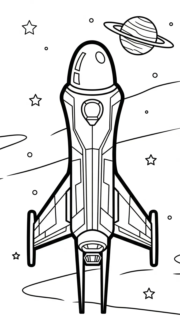 mẫu in tranh tô màu Tranh Tô Màu Tàu Vũ Trụ cho bé