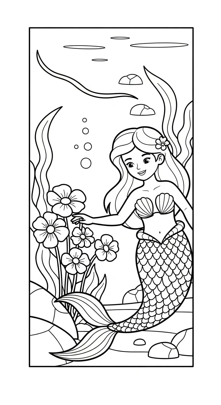 tải tranh tô màu Tranh Tô Màu Tiên Cá không mất tiền