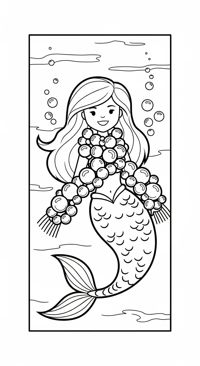 hình tô màu Tranh Tô Màu Tiên Cá cho bé 4 tuổi miễn phí