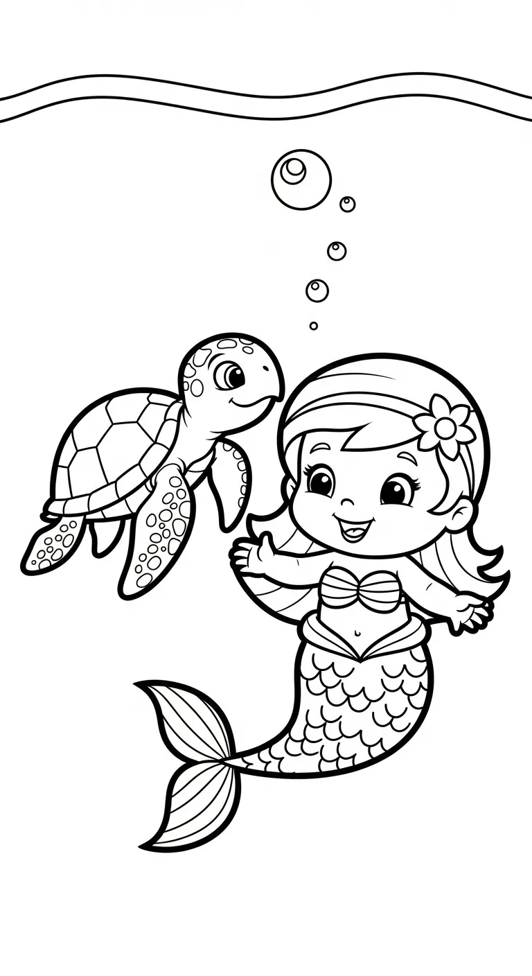 tranh tô màu Tranh Tô Màu Tiên Cá cho bé 4 tuổi