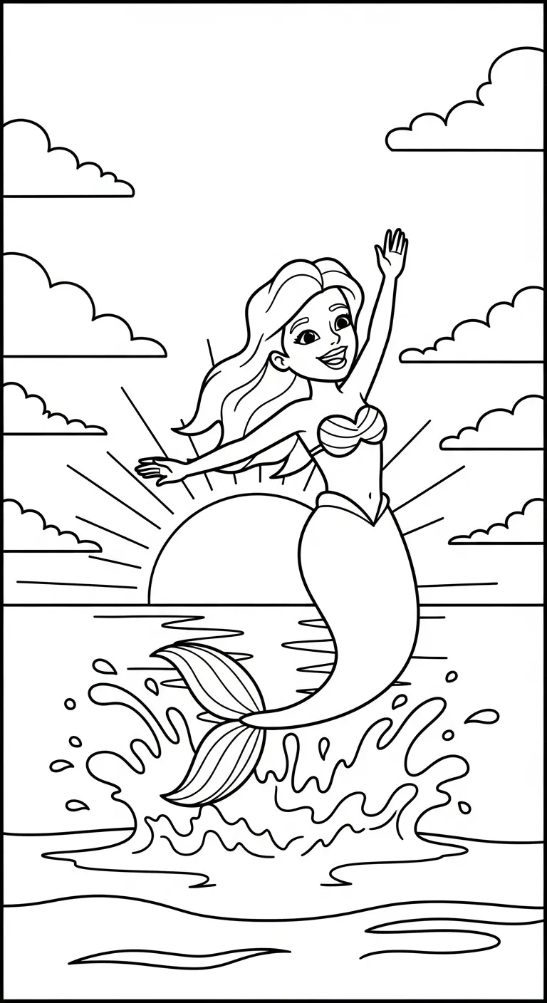 hình tô màu Tranh Tô Màu Tiên Cá tập tô