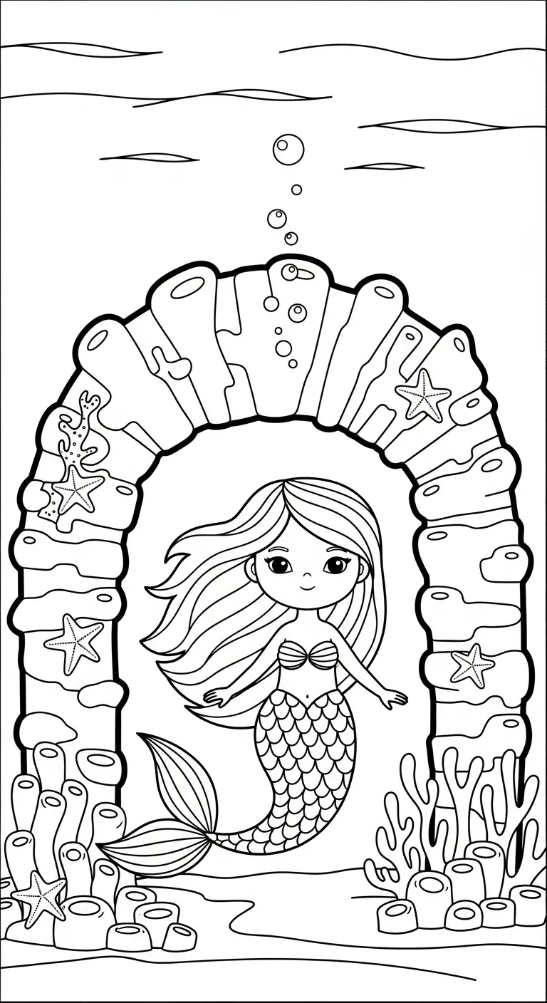 tranh tô màu Tranh Tô Màu Tiên Cá miễn phí