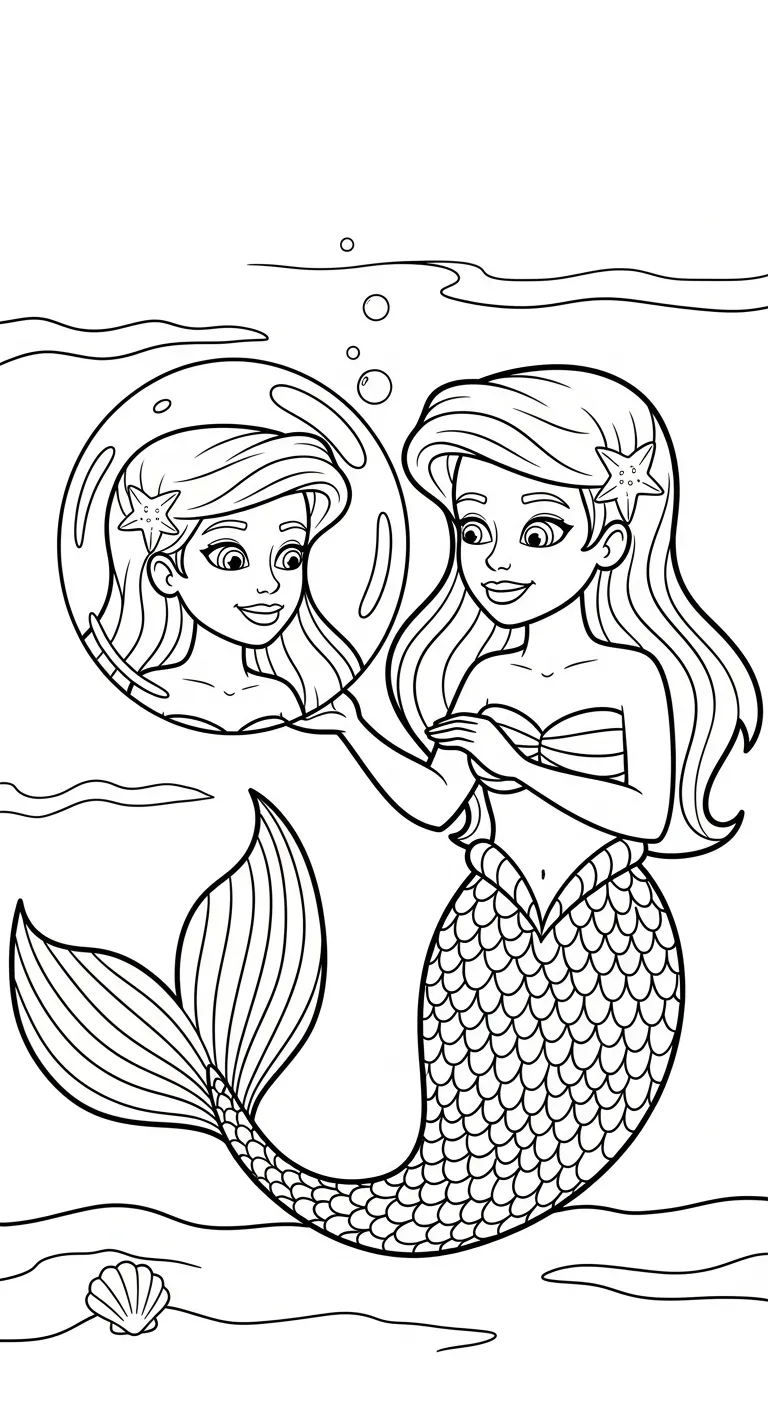 tải file tranh tô màu Tranh Tô Màu Tiên Cá 1