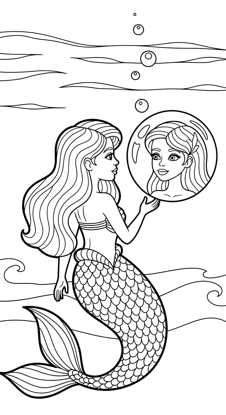 hình tô màu Tranh Tô Màu Tiên Cá cho bé 6 tuổi