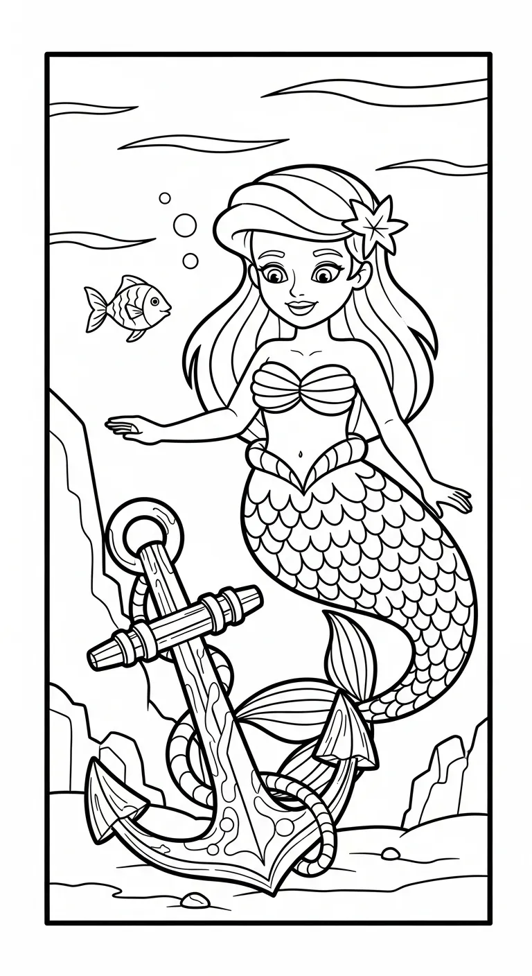 mẫu hình tô màu Tranh Tô Màu Tiên Cá cho bé