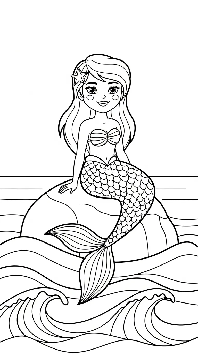 in hình tô màu Tranh Tô Màu Tiên Cá 1