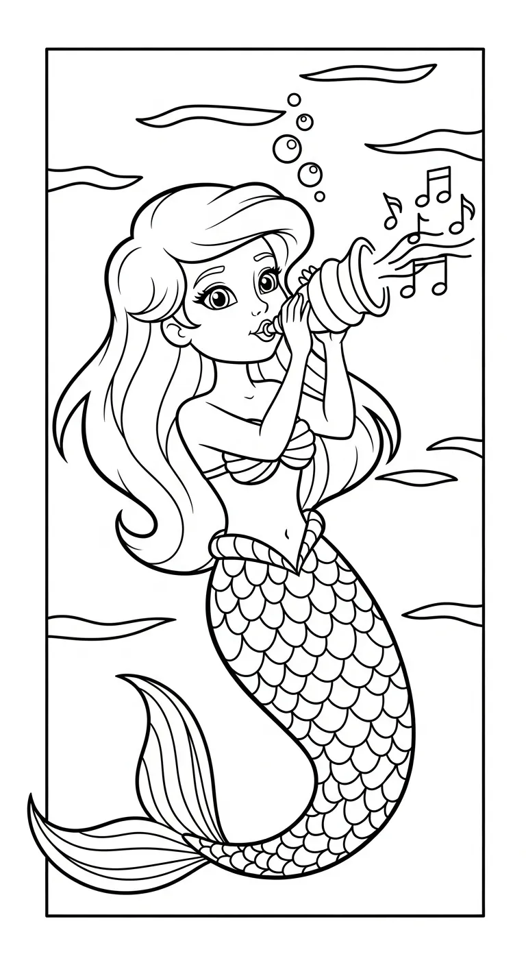 tải tranh tô màu Tranh Tô Màu Tiên Cá miễn phí