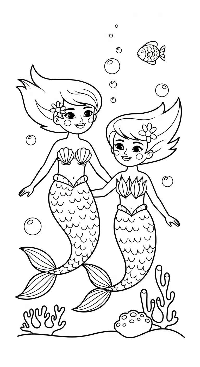 tranh tô màu Tranh Tô Màu Tiên Cá tập tô