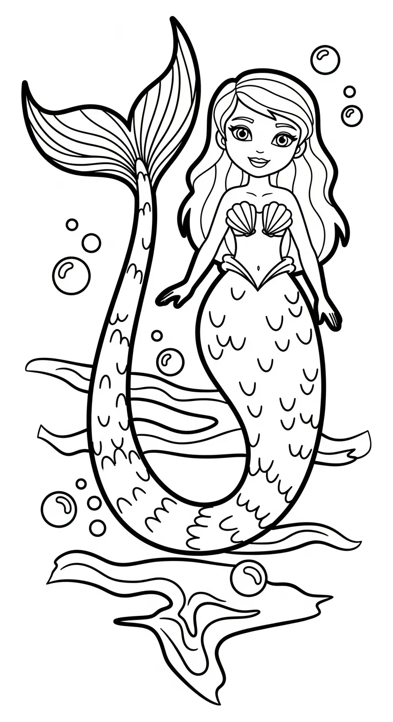 tải tranh tô màu Tranh Tô Màu Tiên Cá cho bé 7 tuổi 1