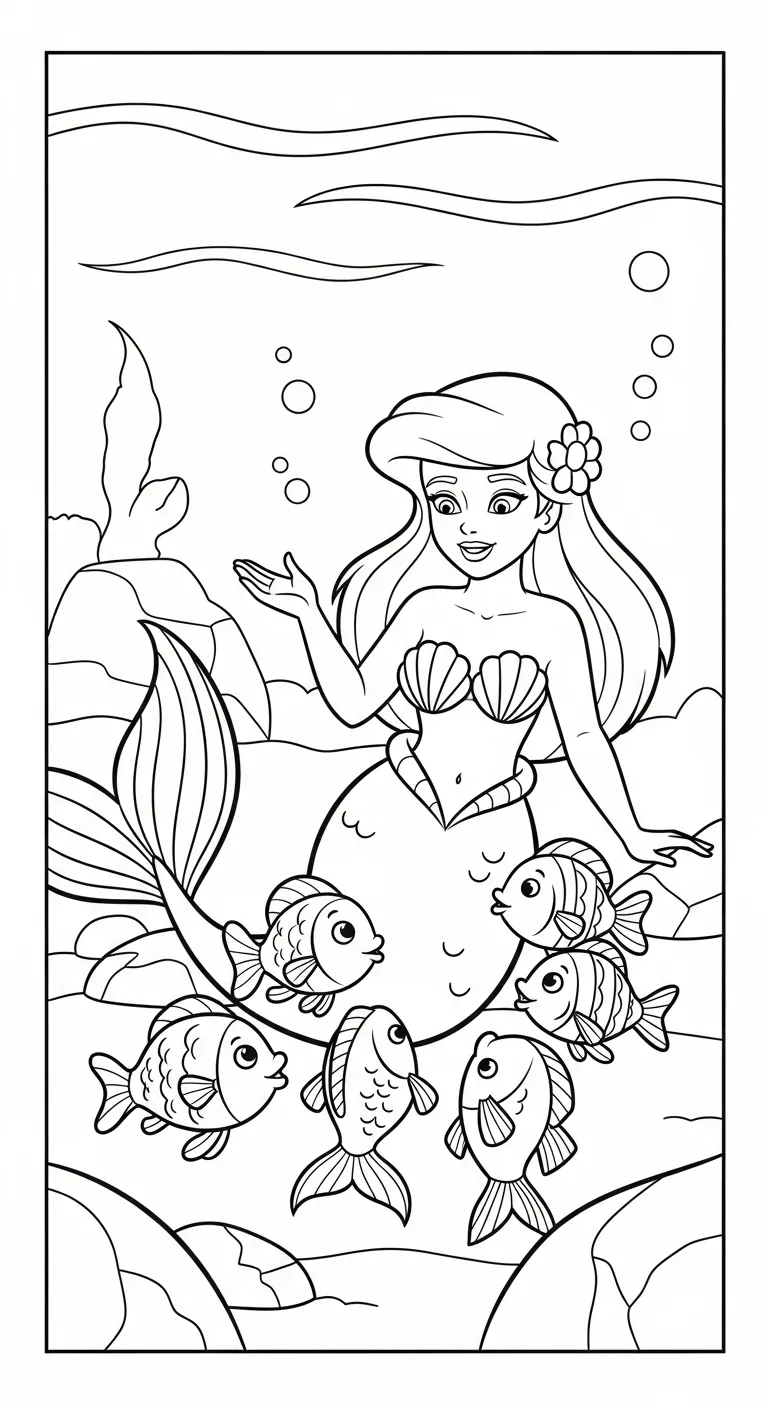 tải file tranh tô màu Tranh Tô Màu Tiên Cá