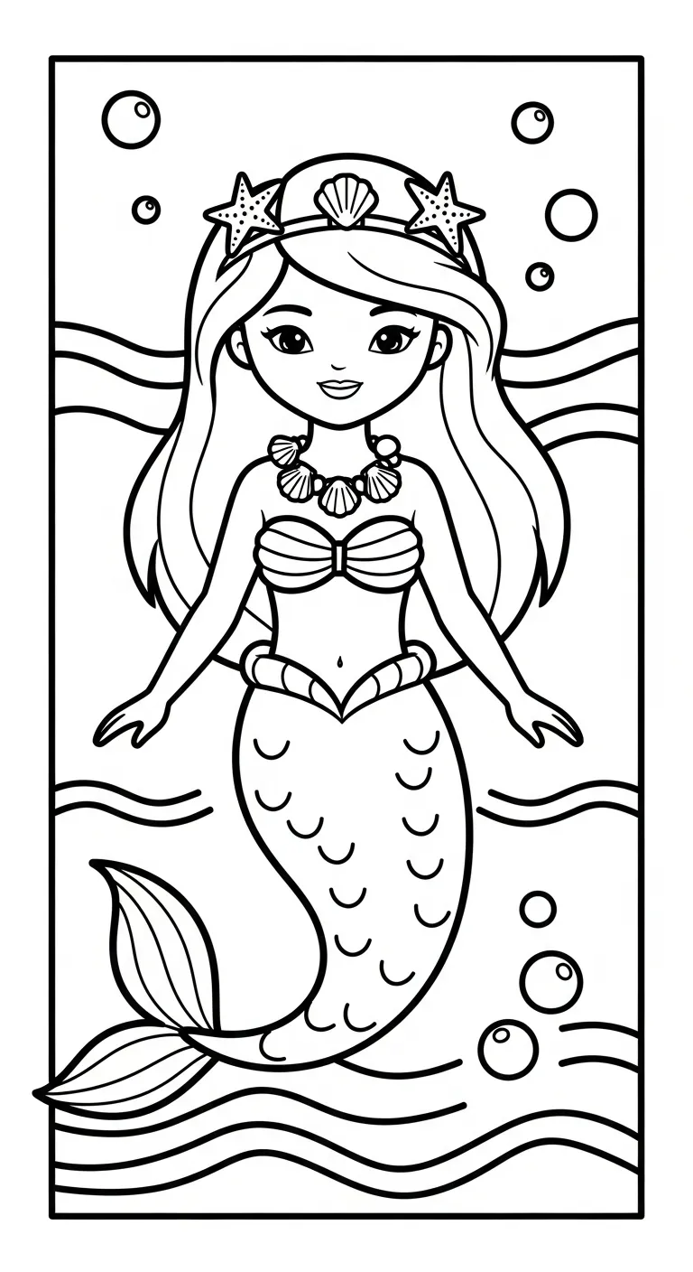 hình tô màu Tranh Tô Màu Tiên Cá rõ nét