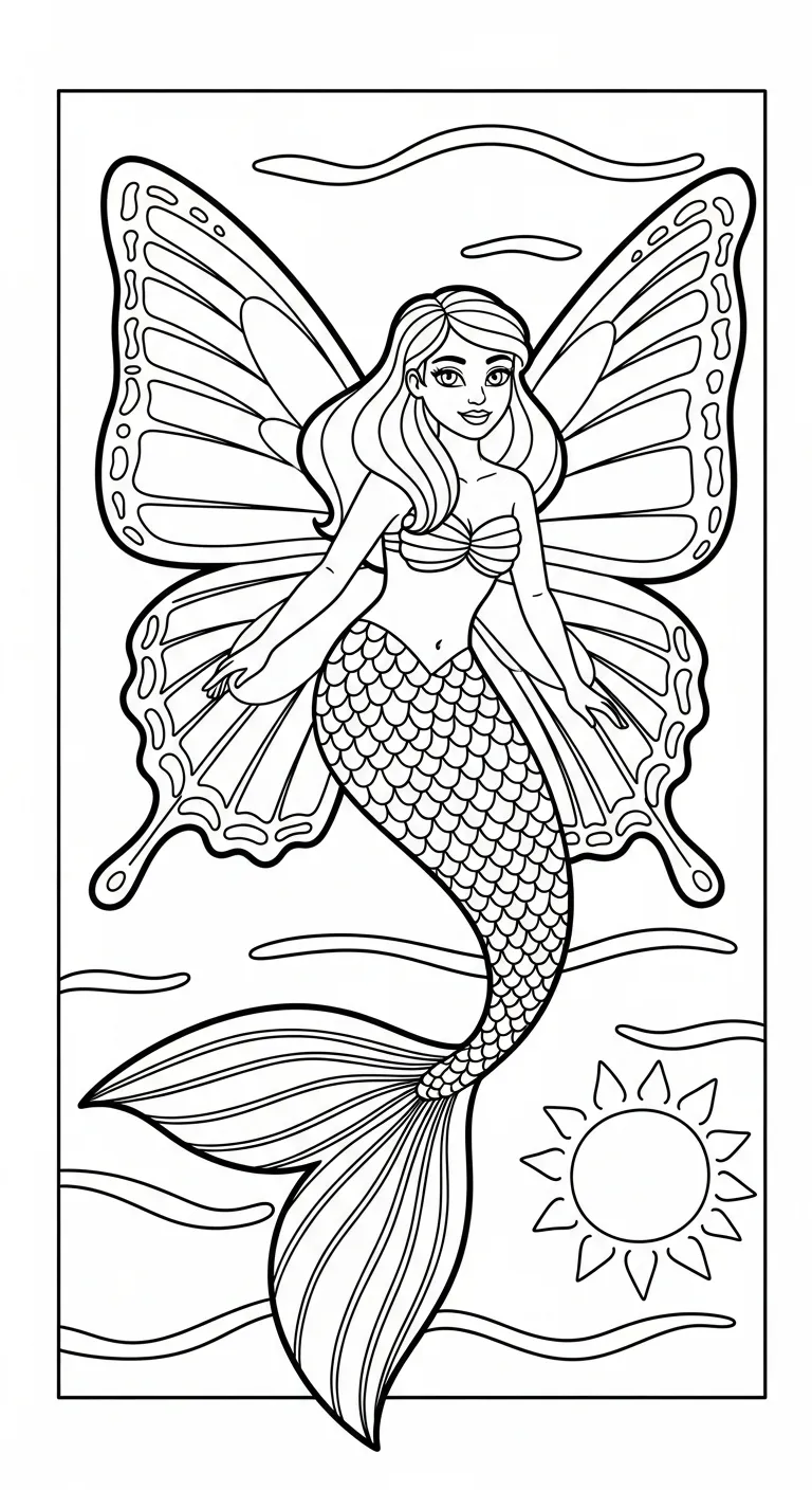 in hình tô màu Tranh Tô Màu Tiên Cá