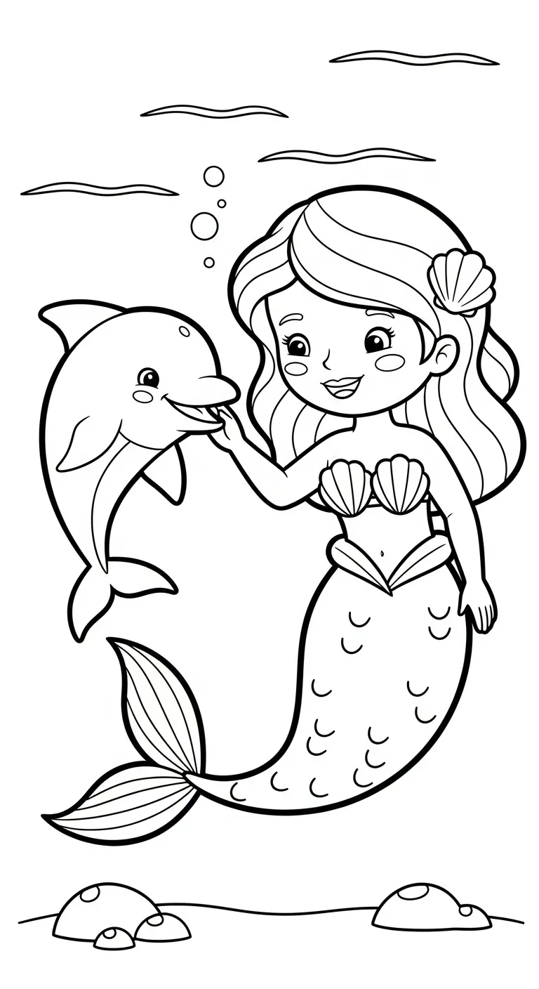 in tranh tô màu Tranh Tô Màu Tiên Cá cho bé 4 tuổi