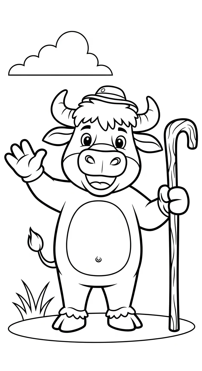 in tranh tô màu Tranh Tô Màu Trâu cho bé 4 tuổi