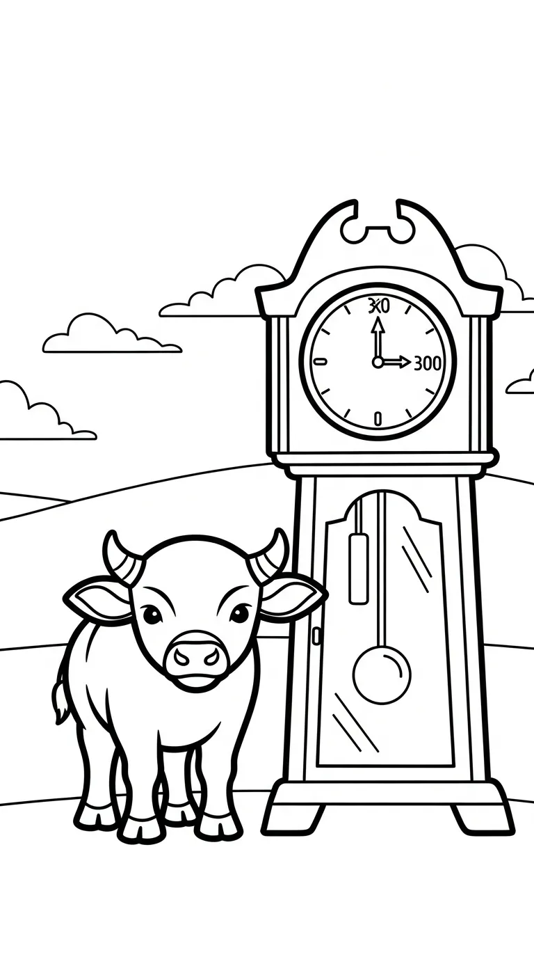 hình tô màu Tranh Tô Màu Trâu cho bé 3 tuổi