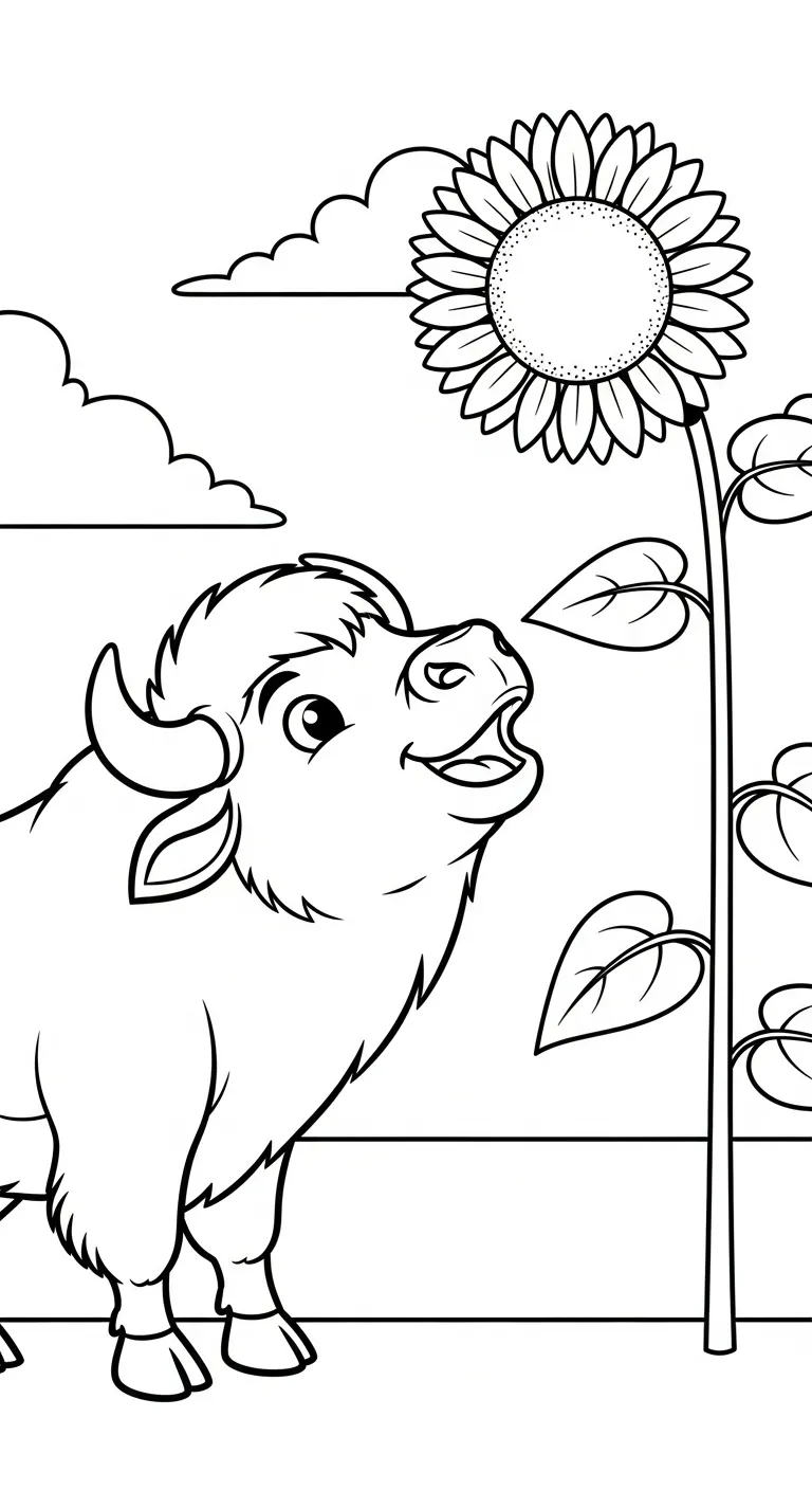 tranh tô màu Tranh Tô Màu Trâu cho bé 8 tuổi miễn phí 1