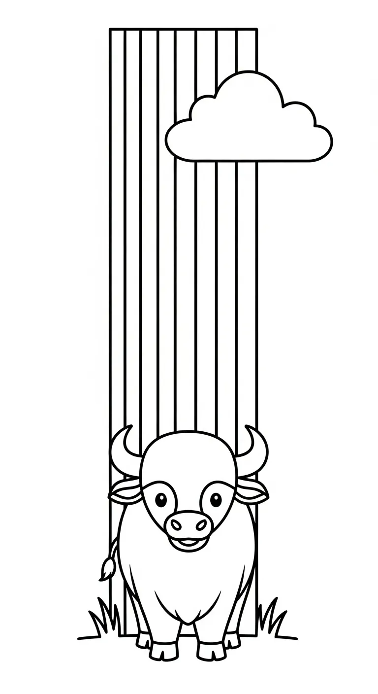 tranh tô màu Tranh Tô Màu Trâu cho bé