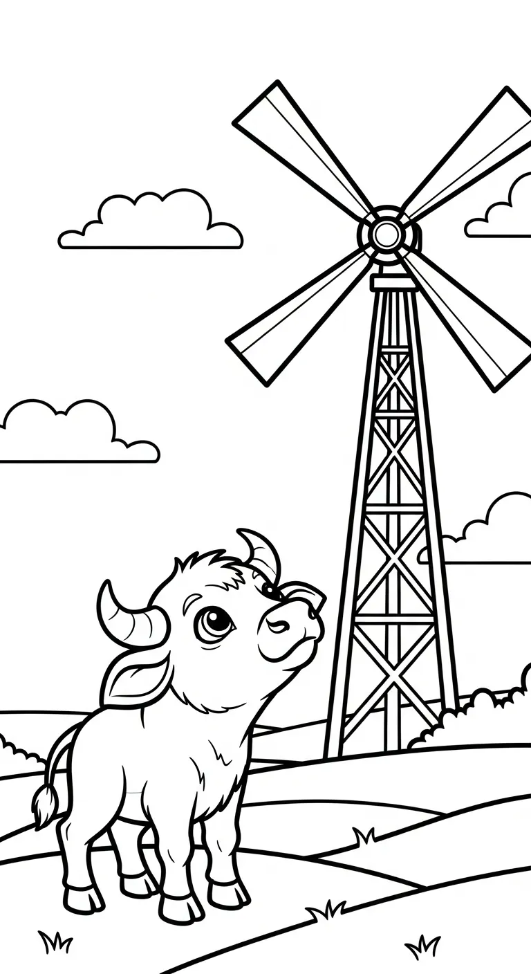 mẫu tranh tô màu Tranh Tô Màu Trâu cho bé