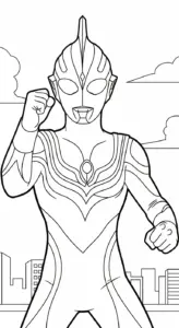 in tranh tô màu Tranh Tô Màu Ultraman cho bé 3 tuổi