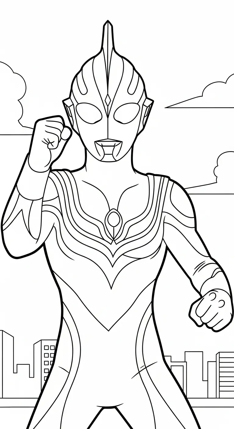 in tranh tô màu Tranh Tô Màu Ultraman cho bé 3 tuổi