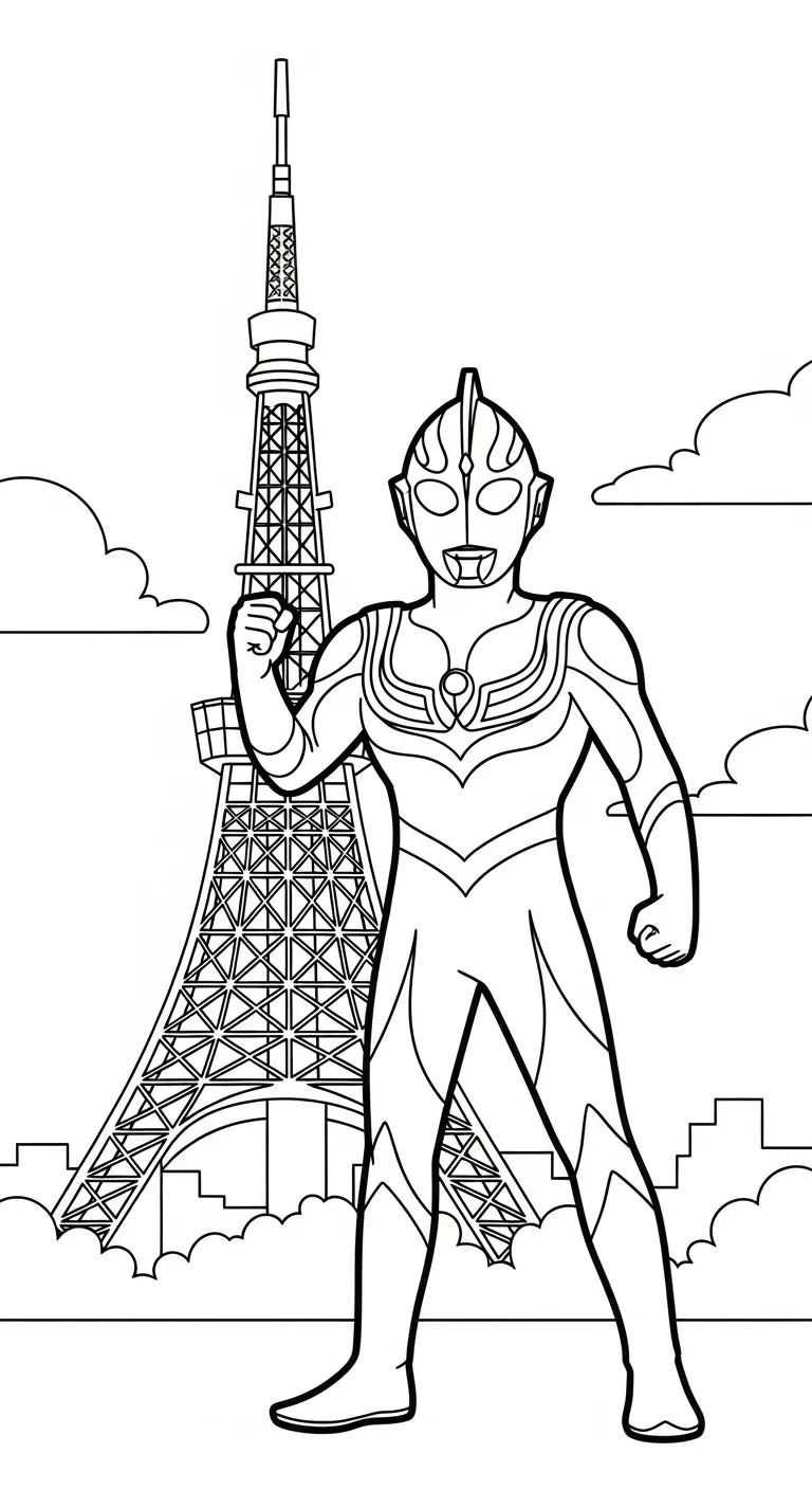 file hình tô màu Tranh Tô Màu Ultraman cho bé 4-5 tuổi