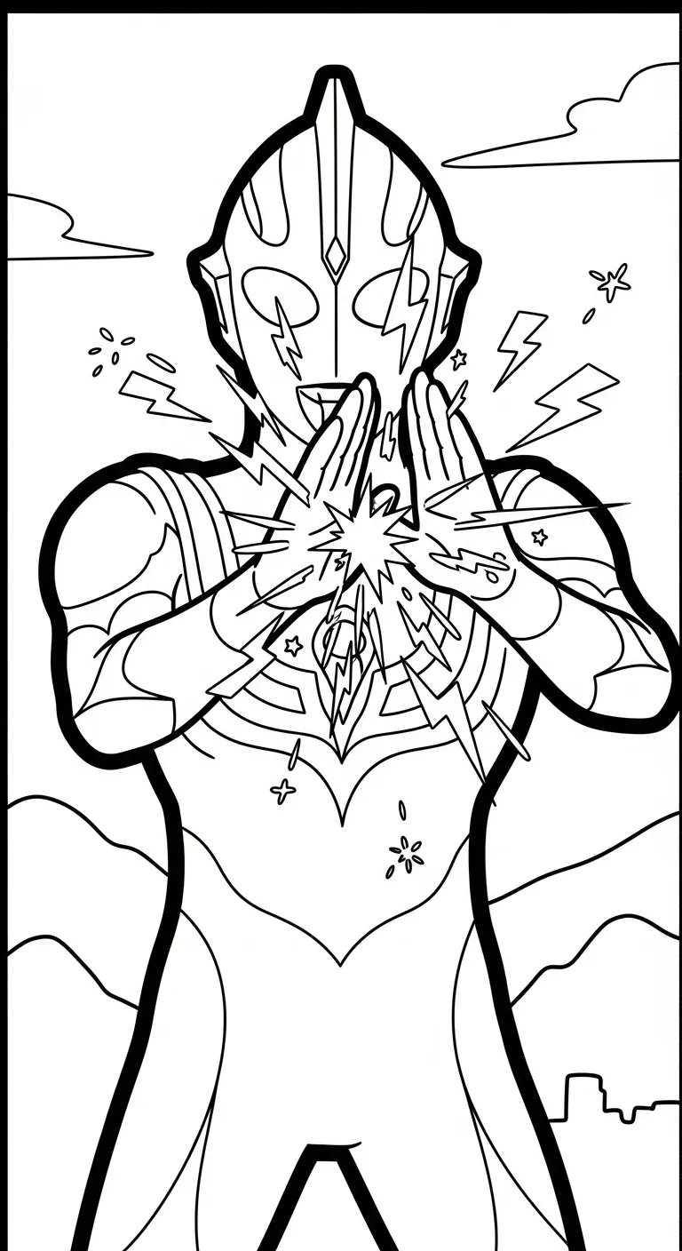 tải tranh tô màu Tranh Tô Màu Ultraman cho bé 7 tuổi