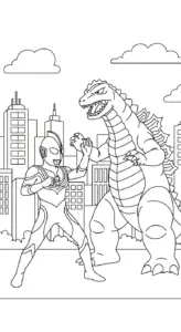 tranh tô màu Tranh Tô Màu Ultraman cho bé 7 tuổi miễn phí