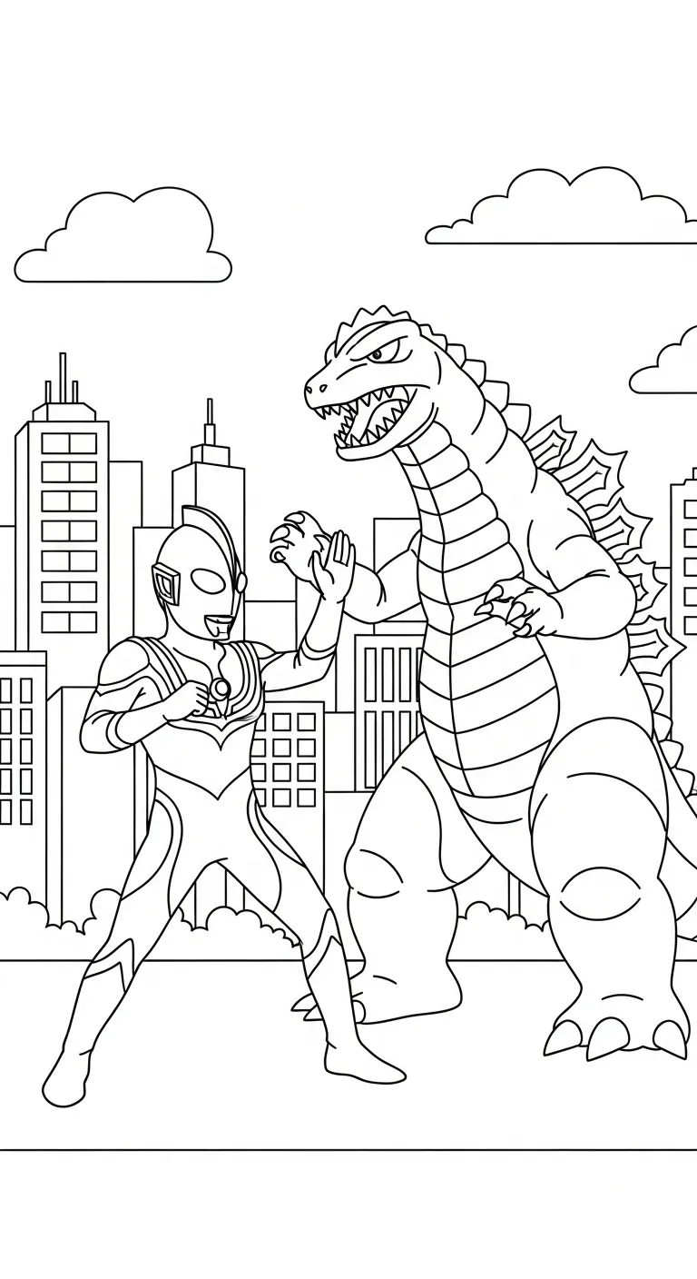 tranh tô màu Tranh Tô Màu Ultraman cho bé 7 tuổi miễn phí