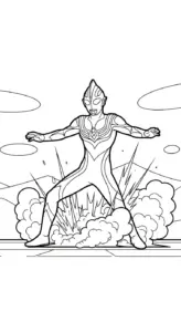 in tranh tô màu Tranh Tô Màu Ultraman cho bé 3 tuổi
