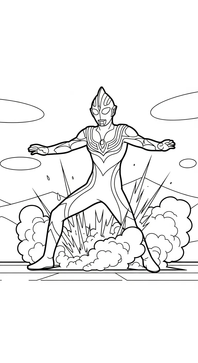 in tranh tô màu Tranh Tô Màu Ultraman cho bé 3 tuổi 1