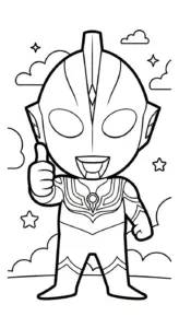 tranh tô màu Tranh Tô Màu Ultraman cho bé 4 tuổi
