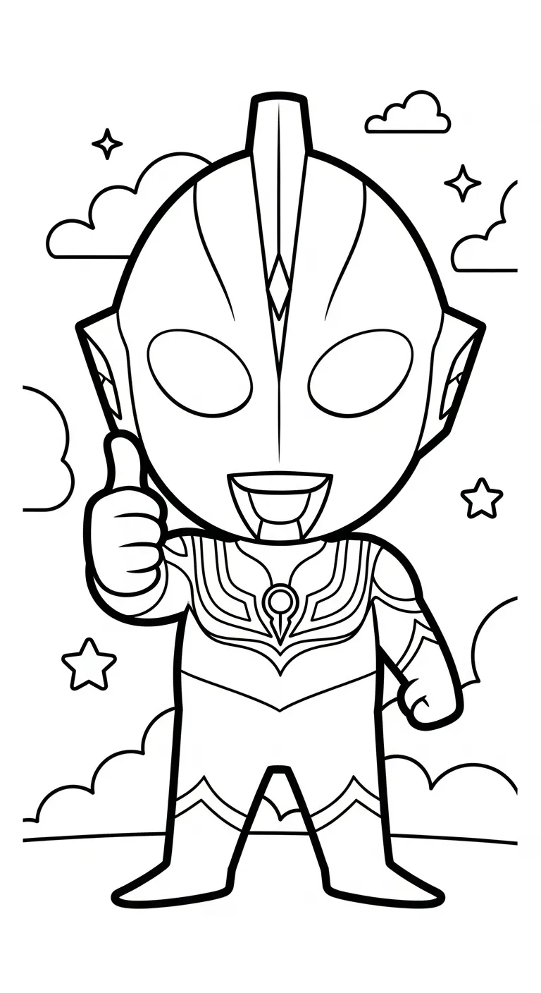 tranh tô màu Tranh Tô Màu Ultraman cho bé 4 tuổi