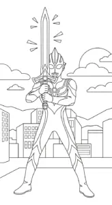 in hình tô màu Tranh Tô Màu Ultraman cho bé 3 tuổi