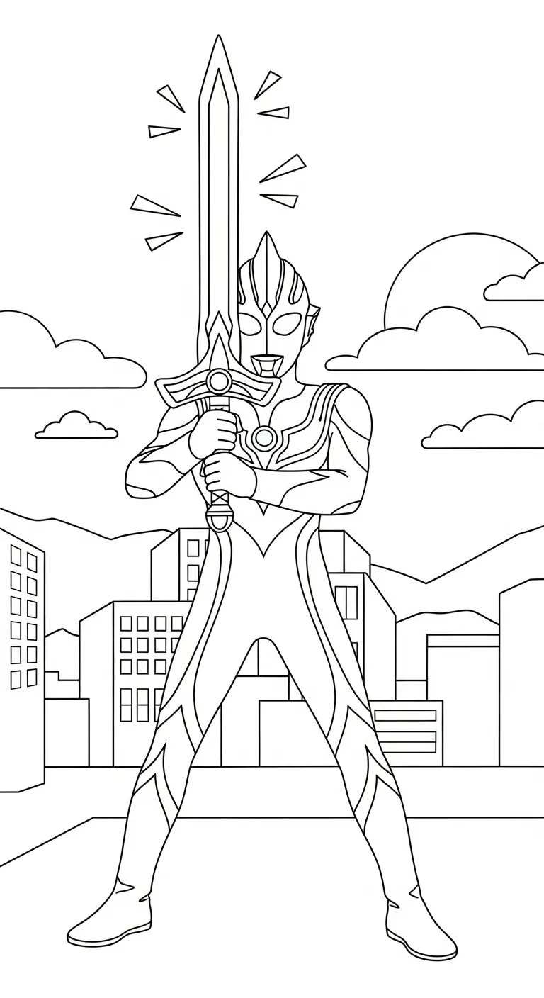 in hình tô màu Tranh Tô Màu Ultraman cho bé 3 tuổi