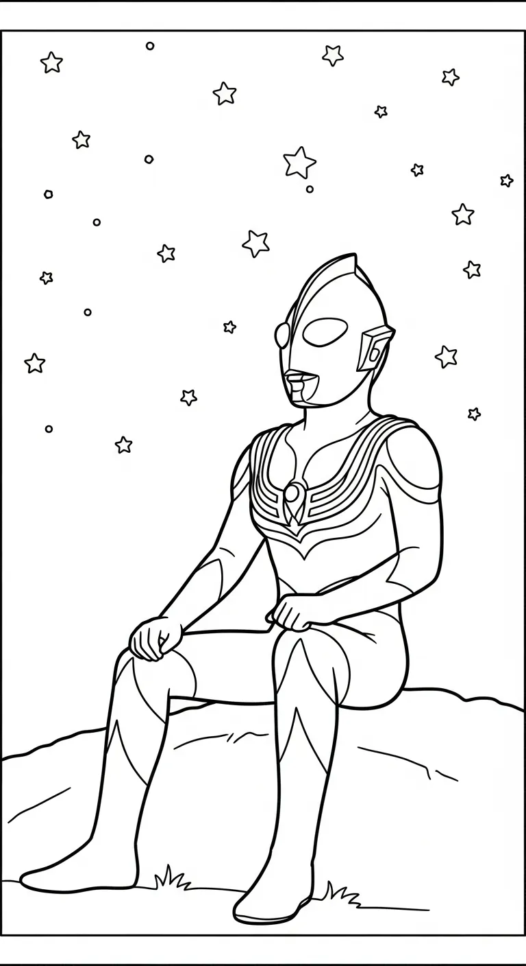 hình tô màu Tranh Tô Màu Ultraman cho bé tải miễn phí