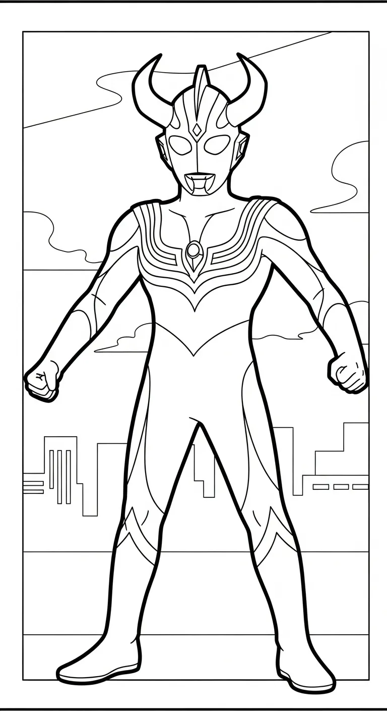 in hình tô màu Tranh Tô Màu Ultraman cho bé 6 tuổi