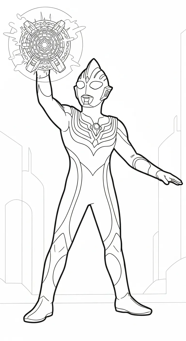 in tranh tô màu Tranh Tô Màu Ultraman cho bé 7 tuổi