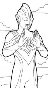 file tranh tô màu Tranh Tô Màu Ultraman cho bé 4-5 tuổi