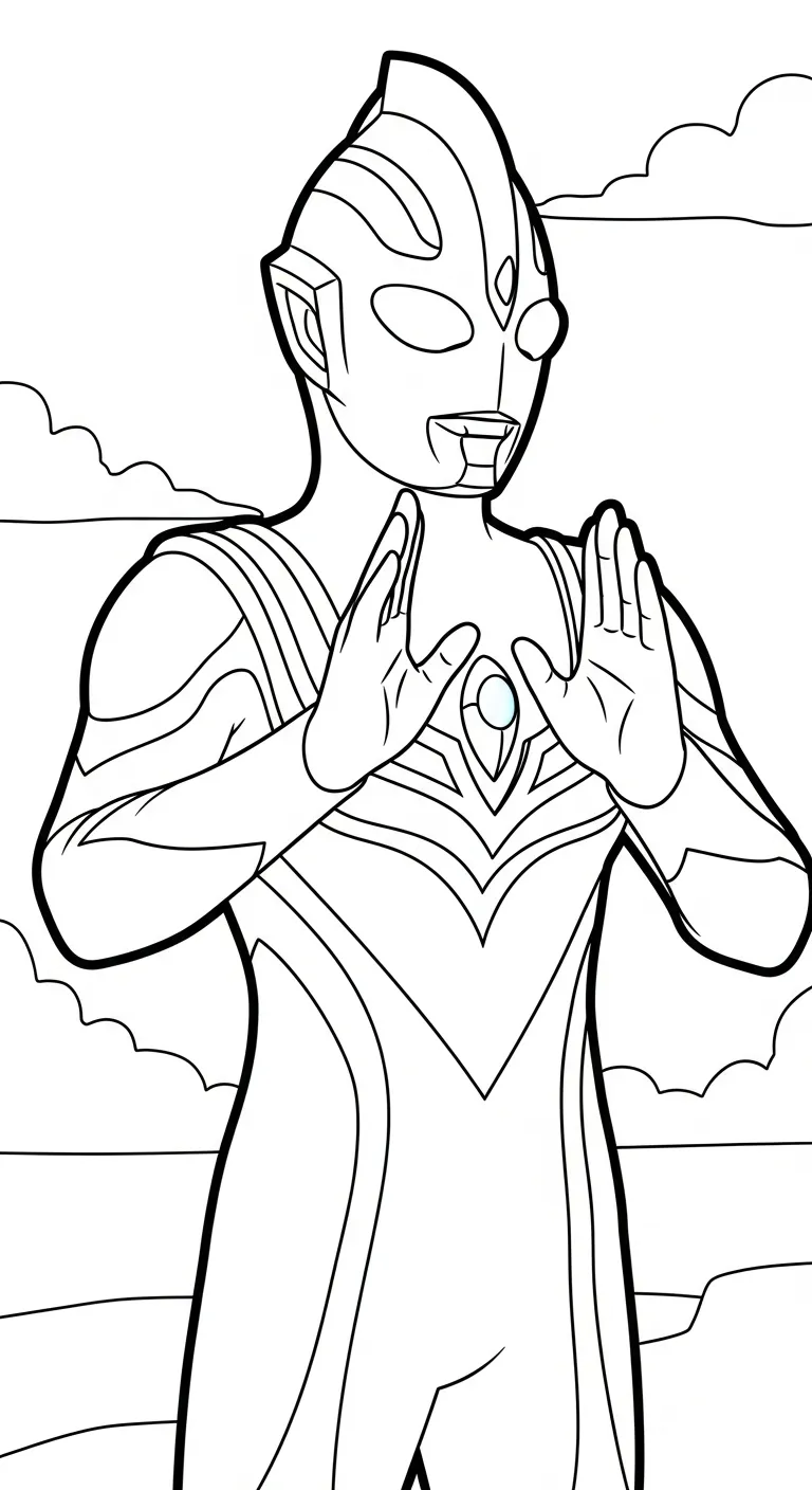 file tranh tô màu Tranh Tô Màu Ultraman cho bé 4-5 tuổi 1