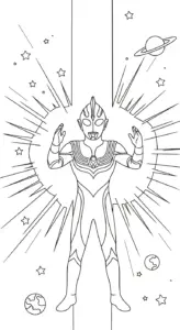 in hình tô màu Tranh Tô Màu Ultraman cho bé 8 tuổi
