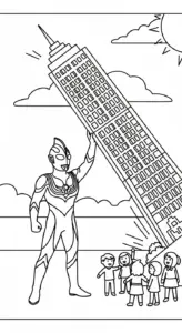 in tranh tô màu Tranh Tô Màu Ultraman cho bé 7 tuổi