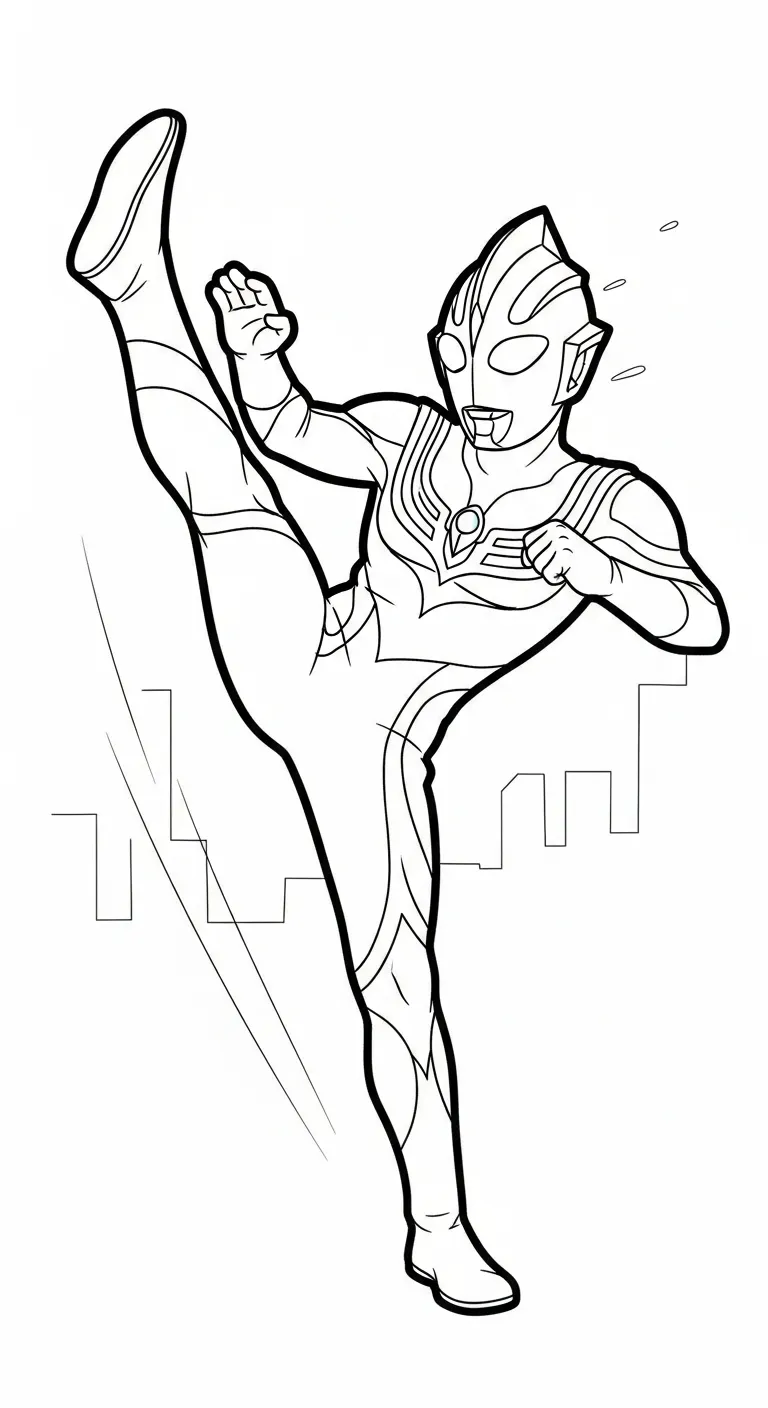 hình tô màu Tranh Tô Màu Ultraman cho bé 5 tuổi