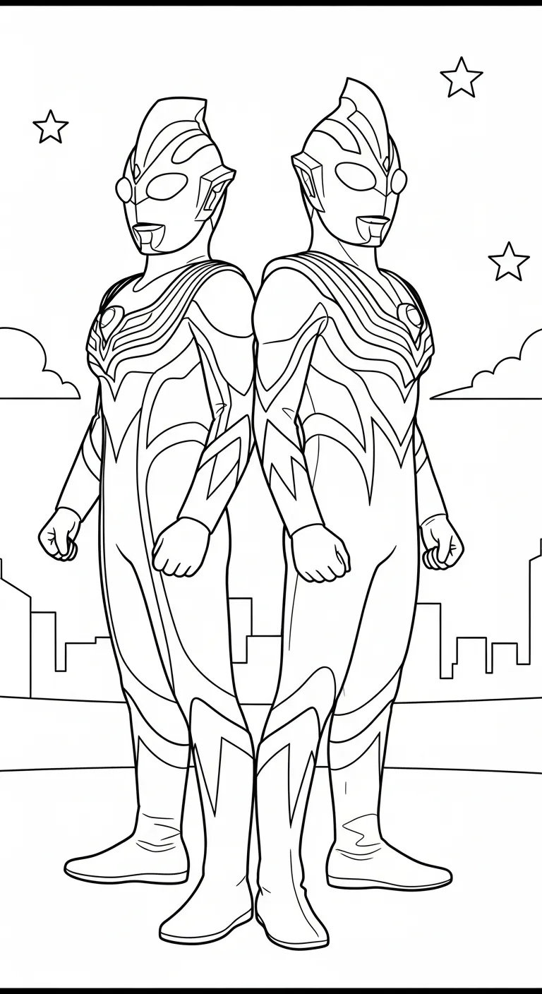 tải hình tô màu Tranh Tô Màu Ultraman cho bé 4 tuổi