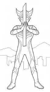 tranh tô màu Tranh Tô Màu Ultraman cho bé 3 tuổi miễn phí