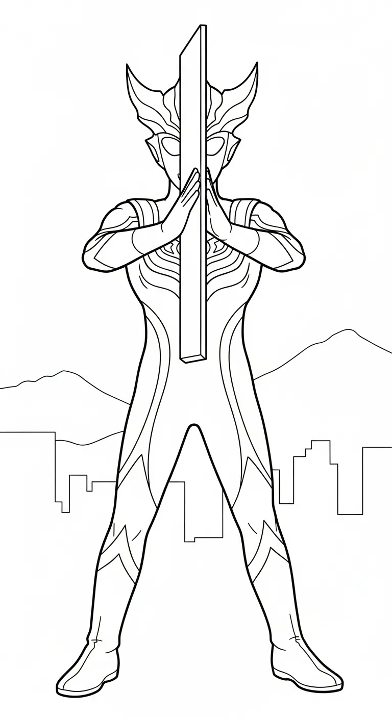 tranh tô màu Tranh Tô Màu Ultraman cho bé 3 tuổi miễn phí