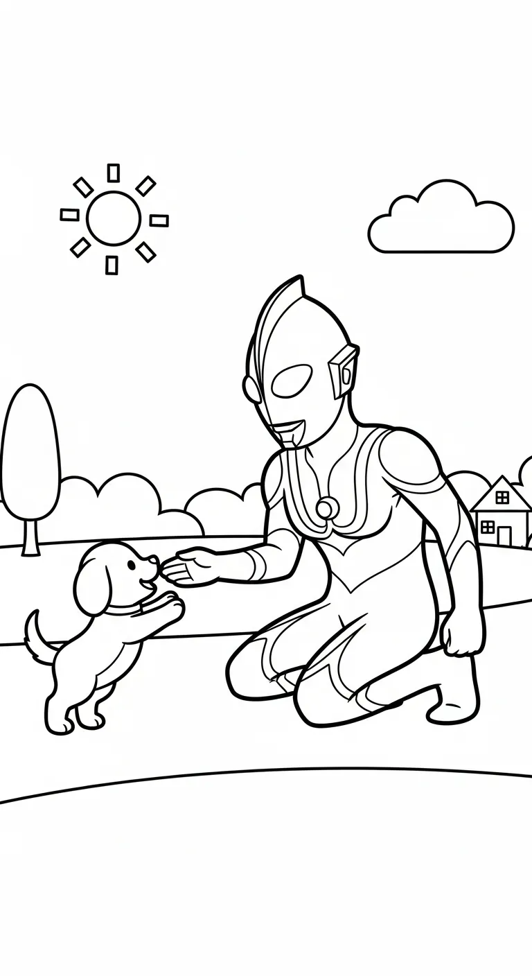 download tranh tô màu Tranh Tô Màu Ultraman cho bé 1