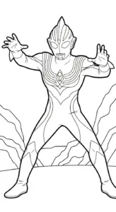 in tranh tô màu Tranh Tô Màu Ultraman cho bé 3 tuổi