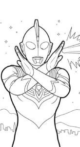 in hình tô màu Tranh Tô Màu Ultraman khổ A4