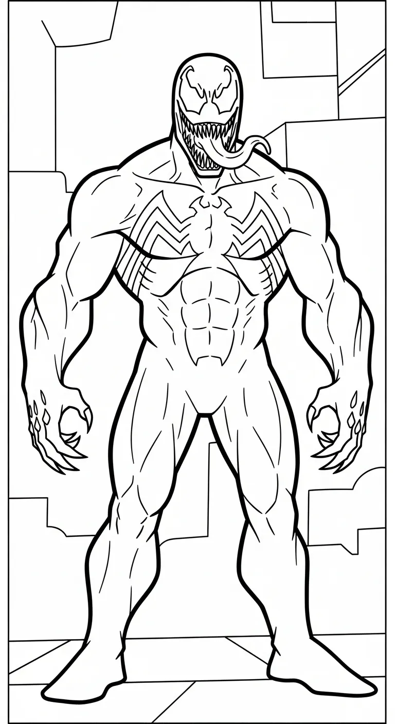 tranh tô màu Tranh Tô Màu Venom cho bé 4 tuổi
